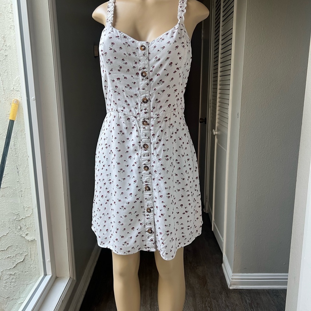 Hollister White and Red Smocked Dress